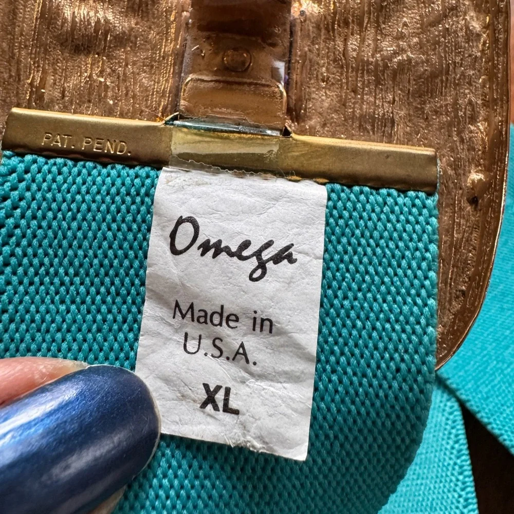 Vintage Omega Teal Stretchy‎ Belt